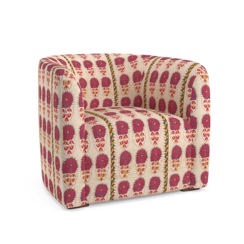 Fuchsia Daisy Suzani Esther Accent Chair by St. Frank | Pink | 36"W x 34"D x 30"HSeat - Image 1