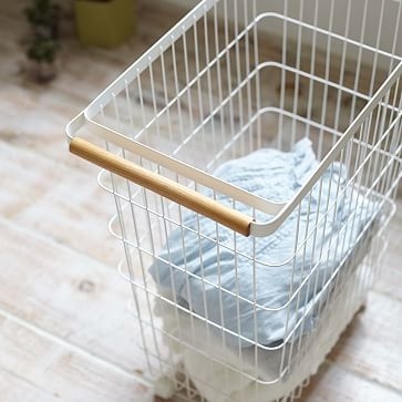 Tosca Slim Rolling Laundry Basket, White - Image 1