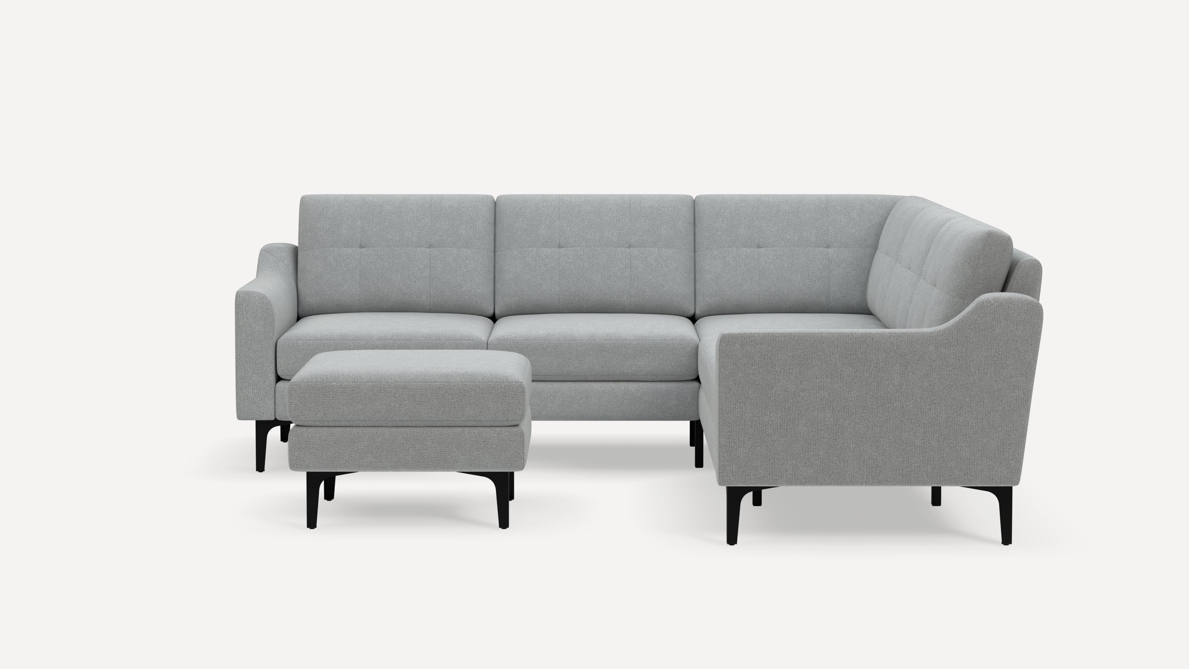 Nomad 5-Seat Corner Sectional with Ottoman - Navy Blue - Performance Flatweave / Brass - Metal / Block - Image 9