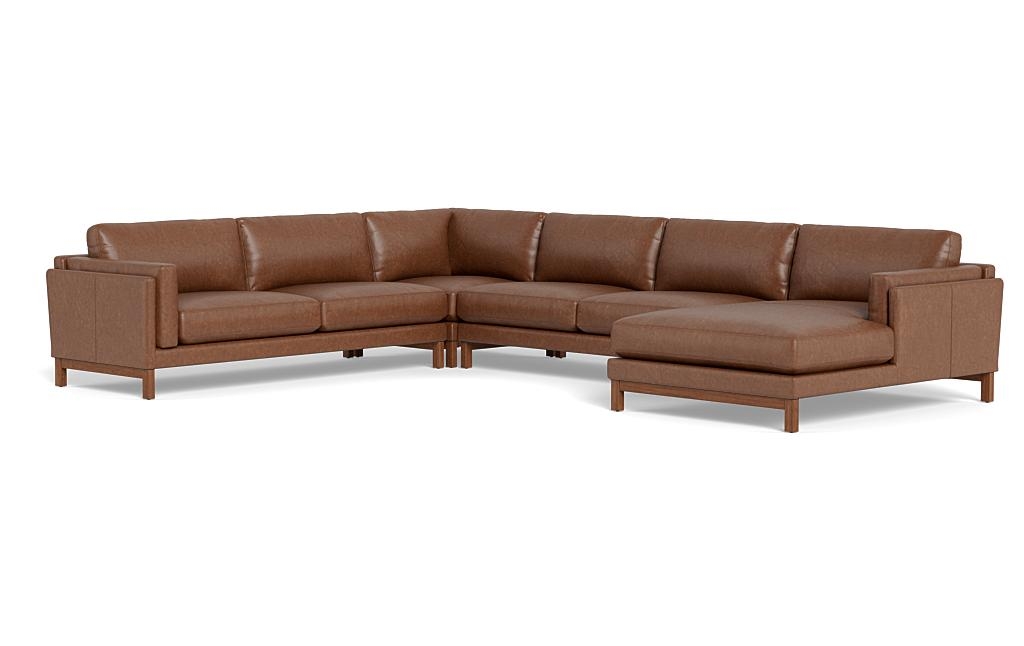 Gaby Leather Corner Sectional with Right Chaise - Image 2