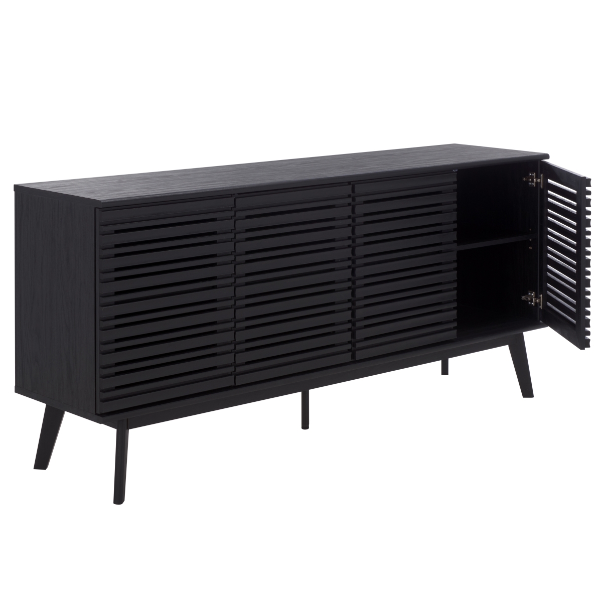 Atlantes Large 4 Door 4 Shelf  Media - Black - Image 5