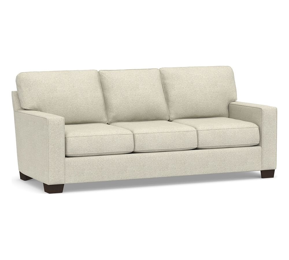 Buchanan Square Arm Upholstered Deluxe Sleeper Sofa, Polyester Wrapped Cushions, Performance Heathered Basketweave Alabaster White - Image 0