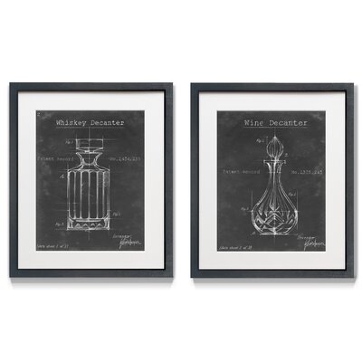 Barware Blueprint VII - 2 Piece Picture Frame Print Set - Image 0