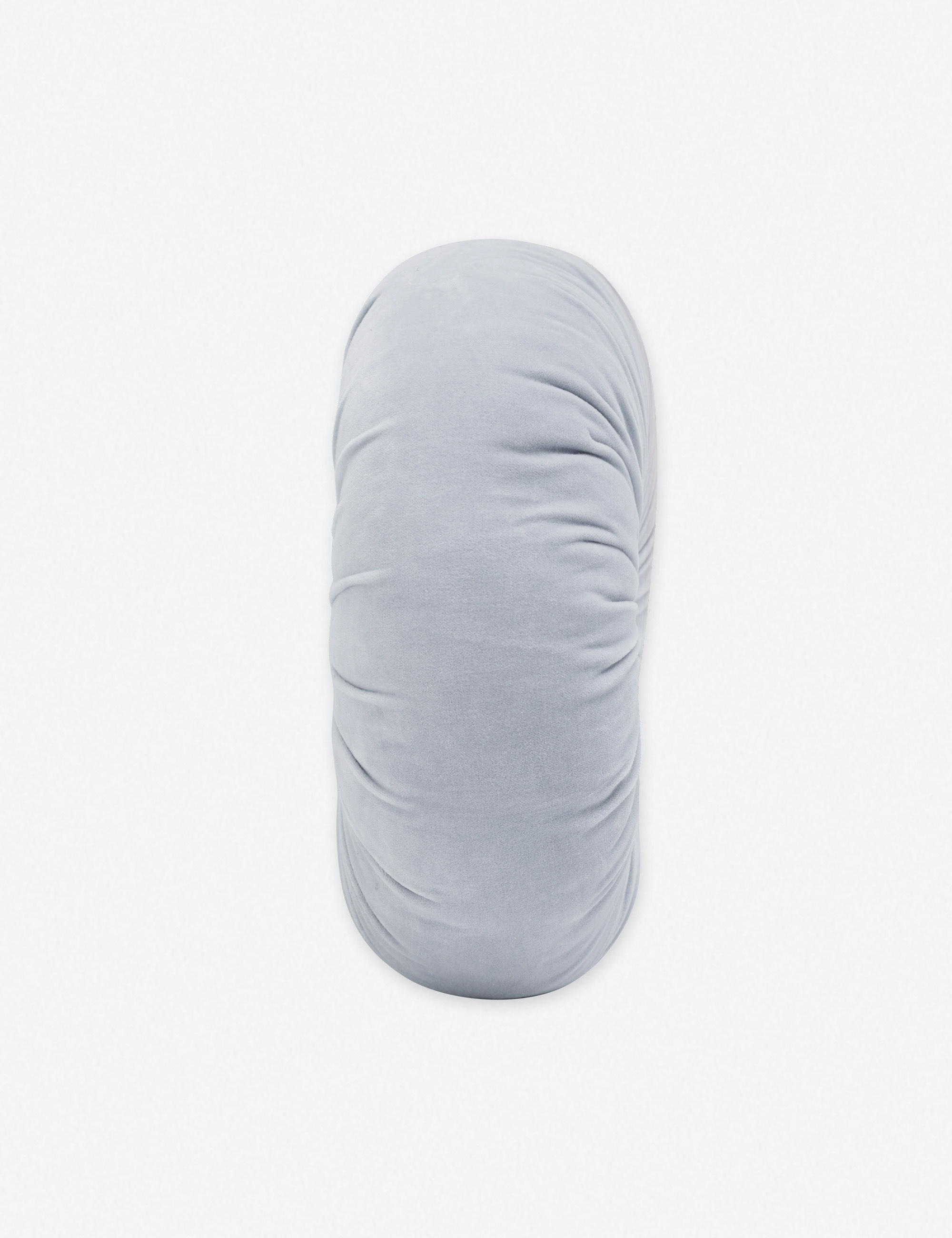 Monroe Velvet Round Pillow, Ice Blue - Image 2