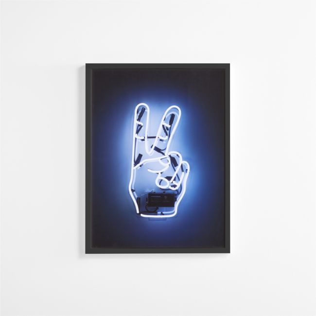 Neon Peace Framed Wall Art Print - Image 0