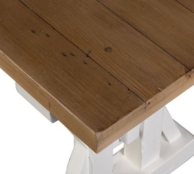 Hart Reclaimed Wood Dining Bench, Driftwood/Limestone White - Image 4