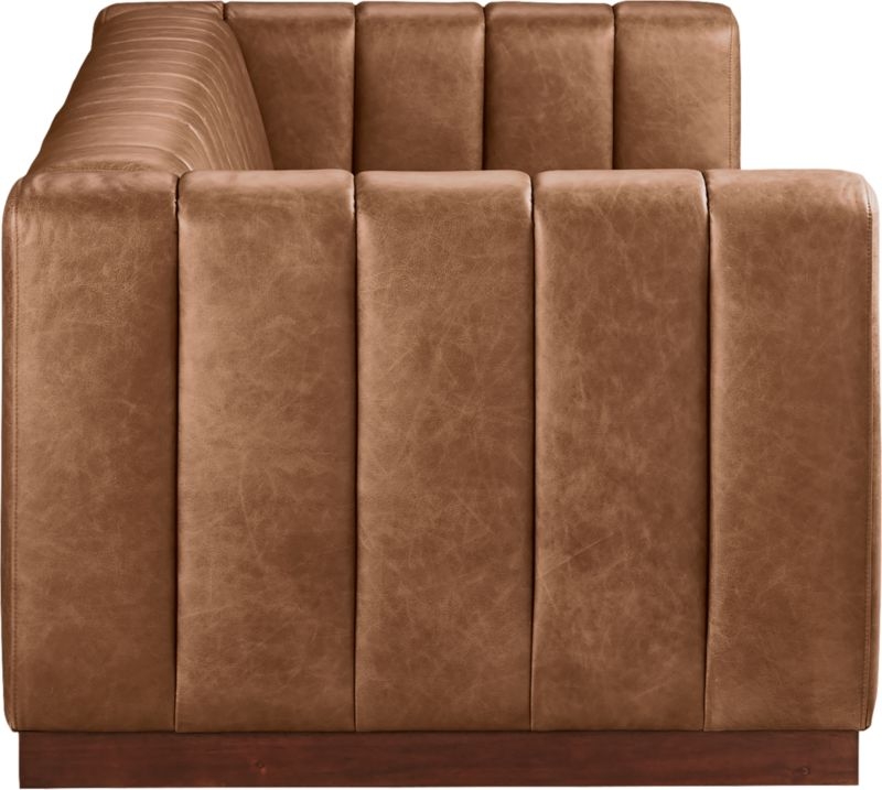 Forte 101" Extra-Large Channeled Saddle Leather Sofa - Image 7