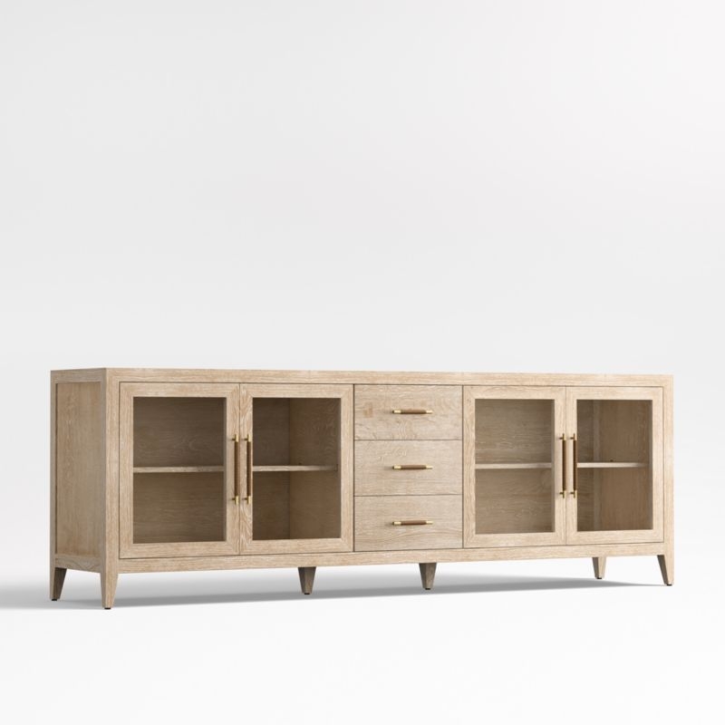Clairemont 89" Natural Wood Storage Media Console - Image 2