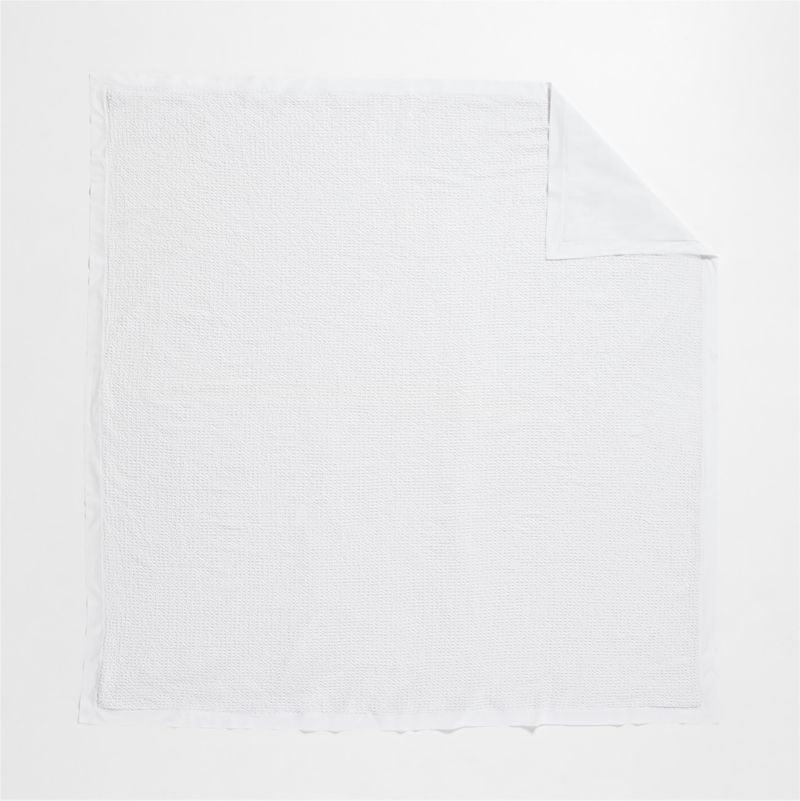 Organic Cotton Waffle Crisp White King Duvet Cover - Image 4