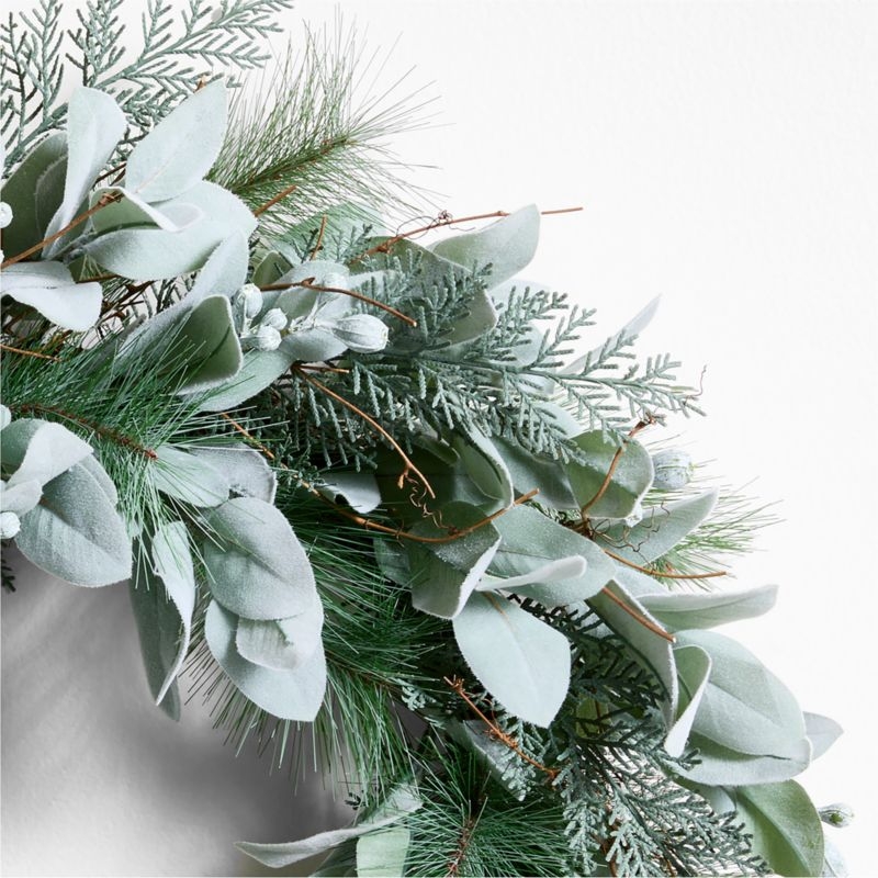 Faux Spruce and Eucalyptus Holiday Wreath 28" - Image 2