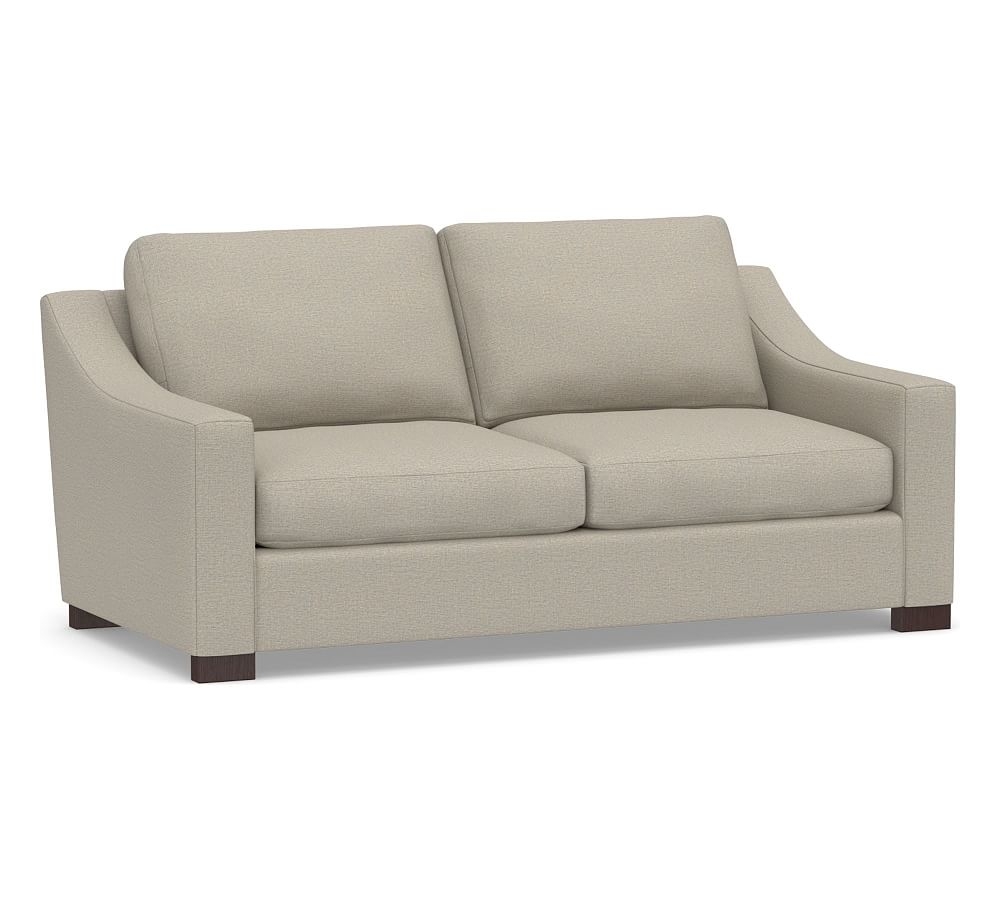 Turner Slope Arm Upholstered Loveseat 2-Seater 72", Down Blend Wrapped Cushions, Performance Boucle Fog - Image 0
