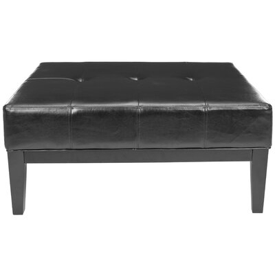 Aleshea 36.2" Wide Faux Leather Tufted Square Cocktail Ottoman - Image 0