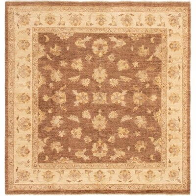 One-of-a-Kind Royola Hand-Knotted 2010s Chobi Gold/Brown 8' x 8'1" Wool Area Rug - Image 0