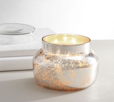 Mercury Glass Scented Candle - Neroli Jasmine, Silver, Small - Image 1