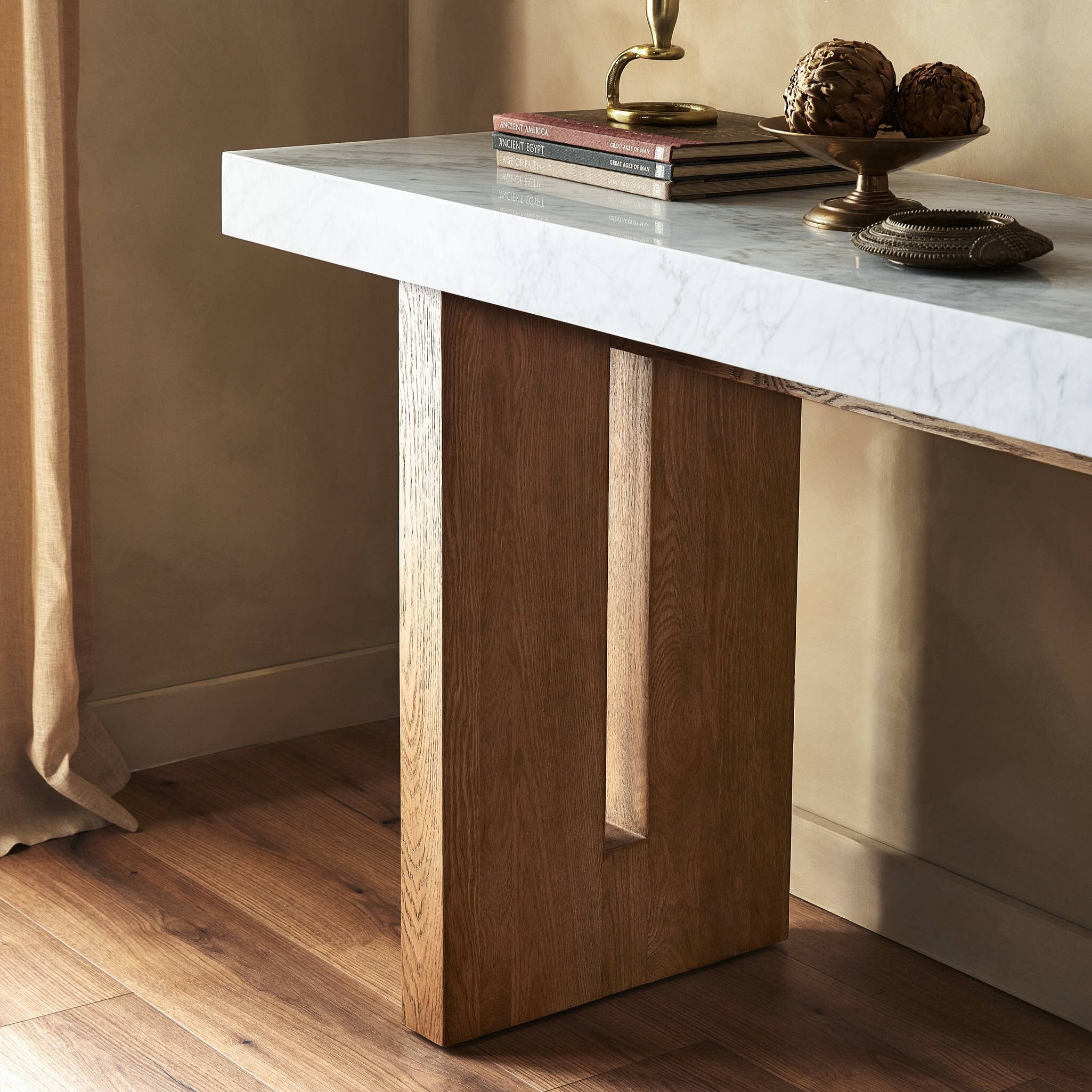 Olympia Console Table - White Carrara Marble - Image 9
