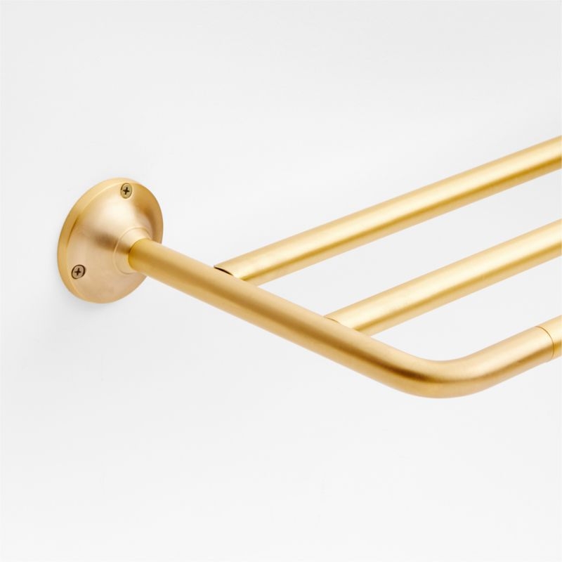 Classic Round Brushed Brass Wall-Mounted Bathroom Towel Rack - Image 2