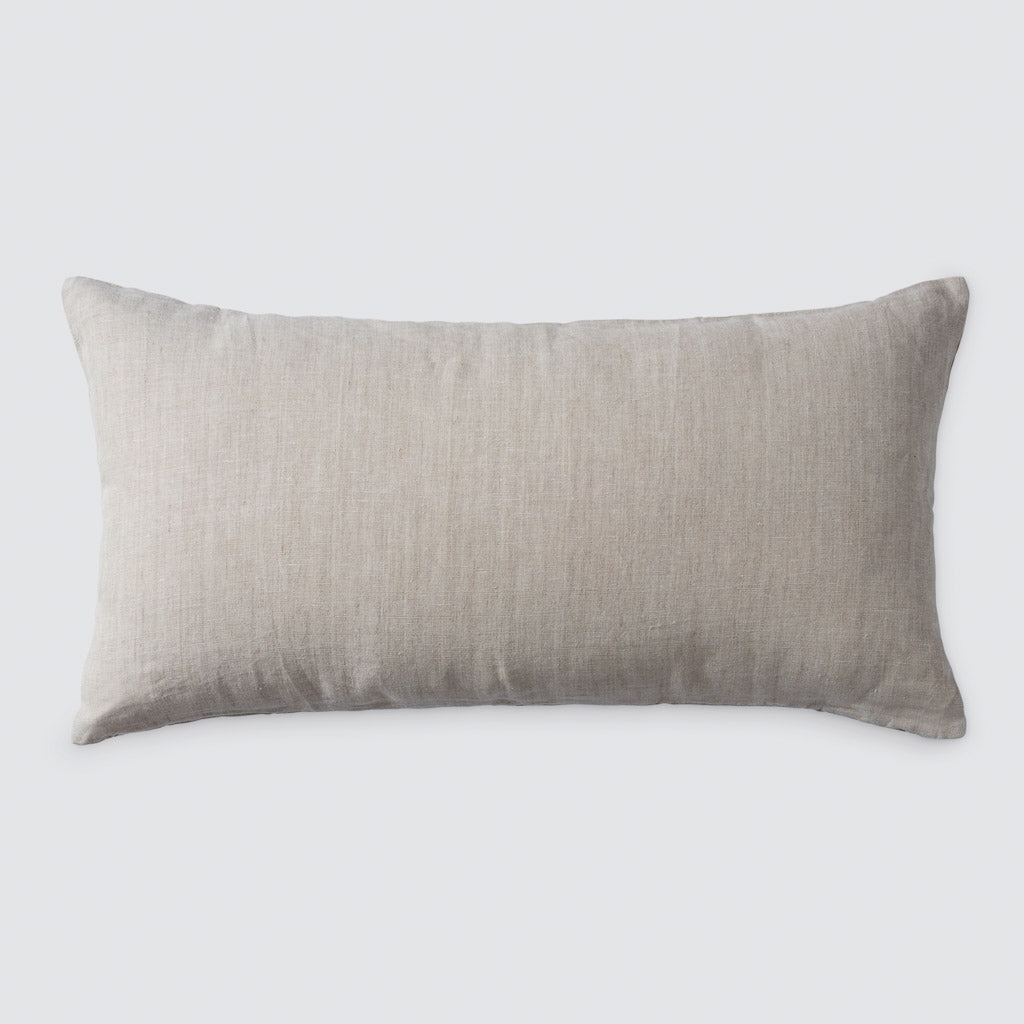 The Citizenry Prisha Linen Lumbar Pillow | 12" x 48" | Olive - Image 10