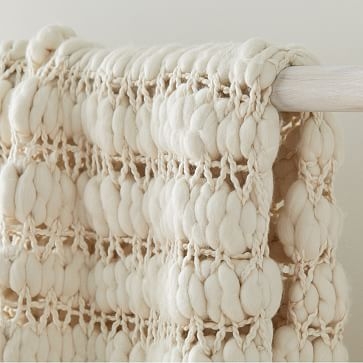 Chunky Knit Throw, White, 50"x60" - Image 3