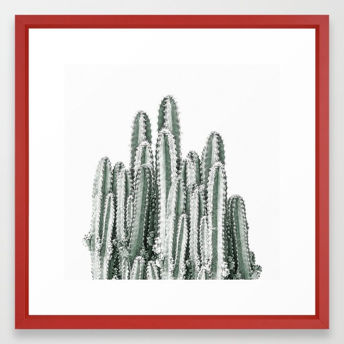 Desert Cacti Framed Art Print by Christina Lynn Williams - Vector Red - MEDIUM (Gallery)-22x22 - Image 0