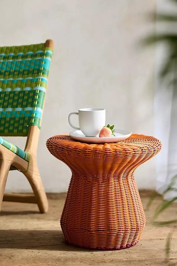 All Weather Wicker Side Table, Low - Image 0