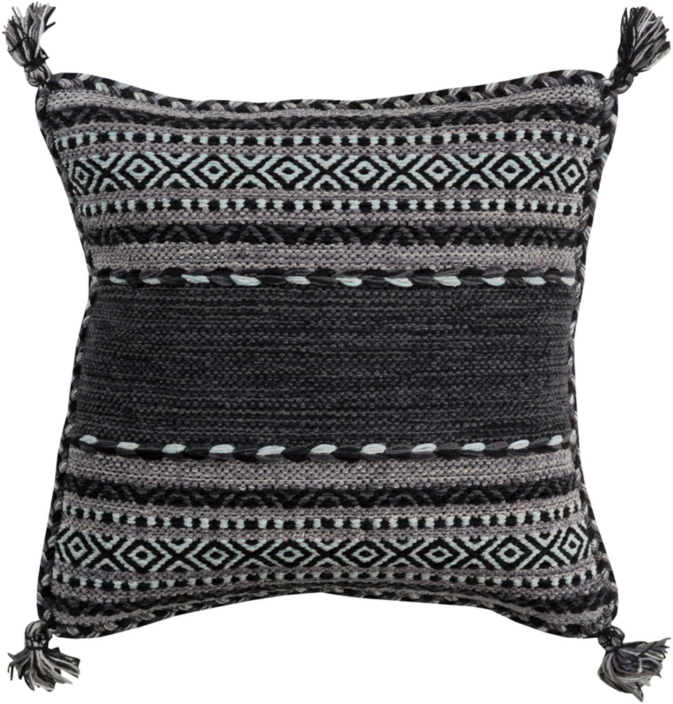 Azariah Pillow, 20" x 20", Black - Image 0