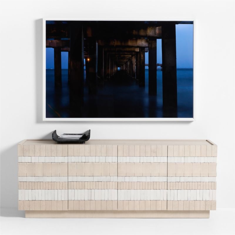 Beachcomber 80" Natural Oak Wood and White Tile Media Console by Brigette Romanek - Image 4