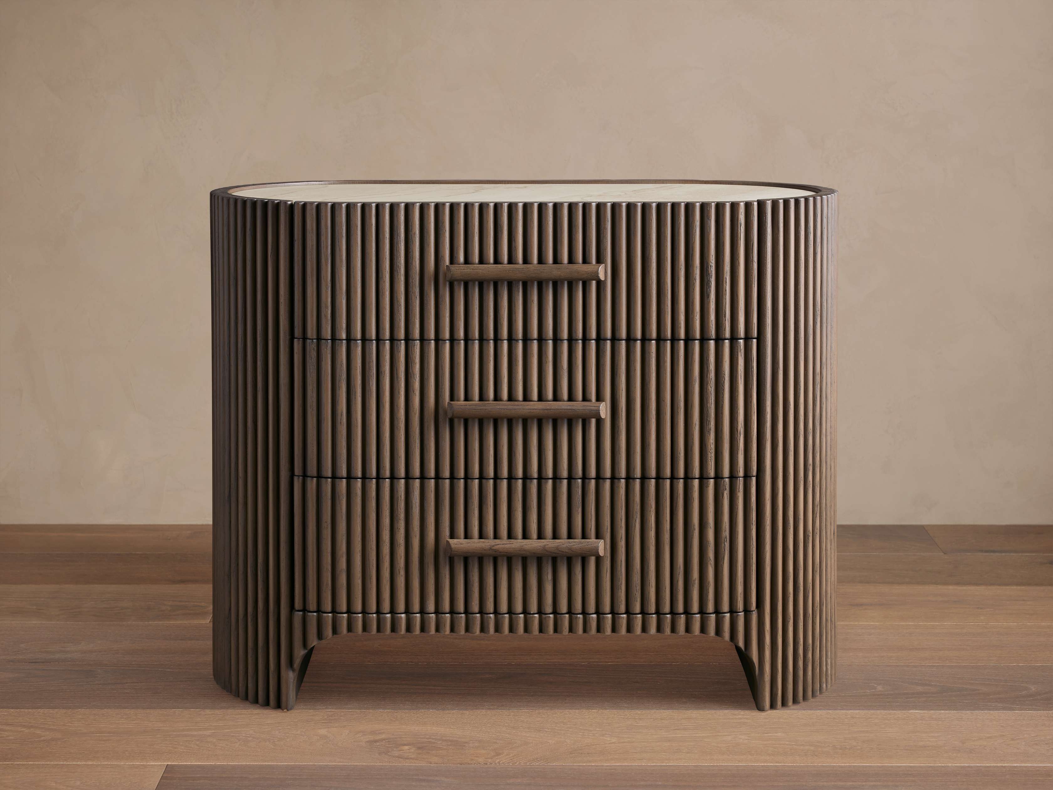 Astor Nightstand in Stone Natural  Chestnut/Beige Coralle - Image 0