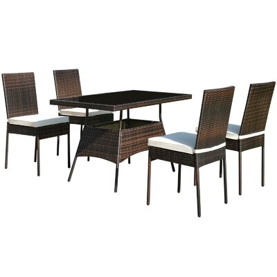 Eben 4 - Person 47" Long Dining Set with Cushions - Image 0