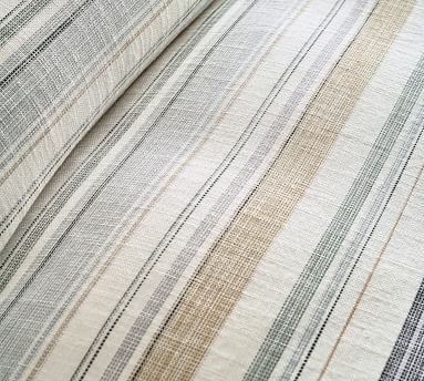 Clayton Striped Cotton Duvet Cover, King - Image 1