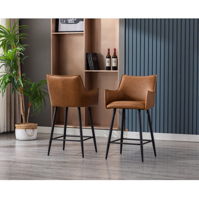 Honorata Upholstered Counter Stool with Metal Frame (Set of 2) - Image 0