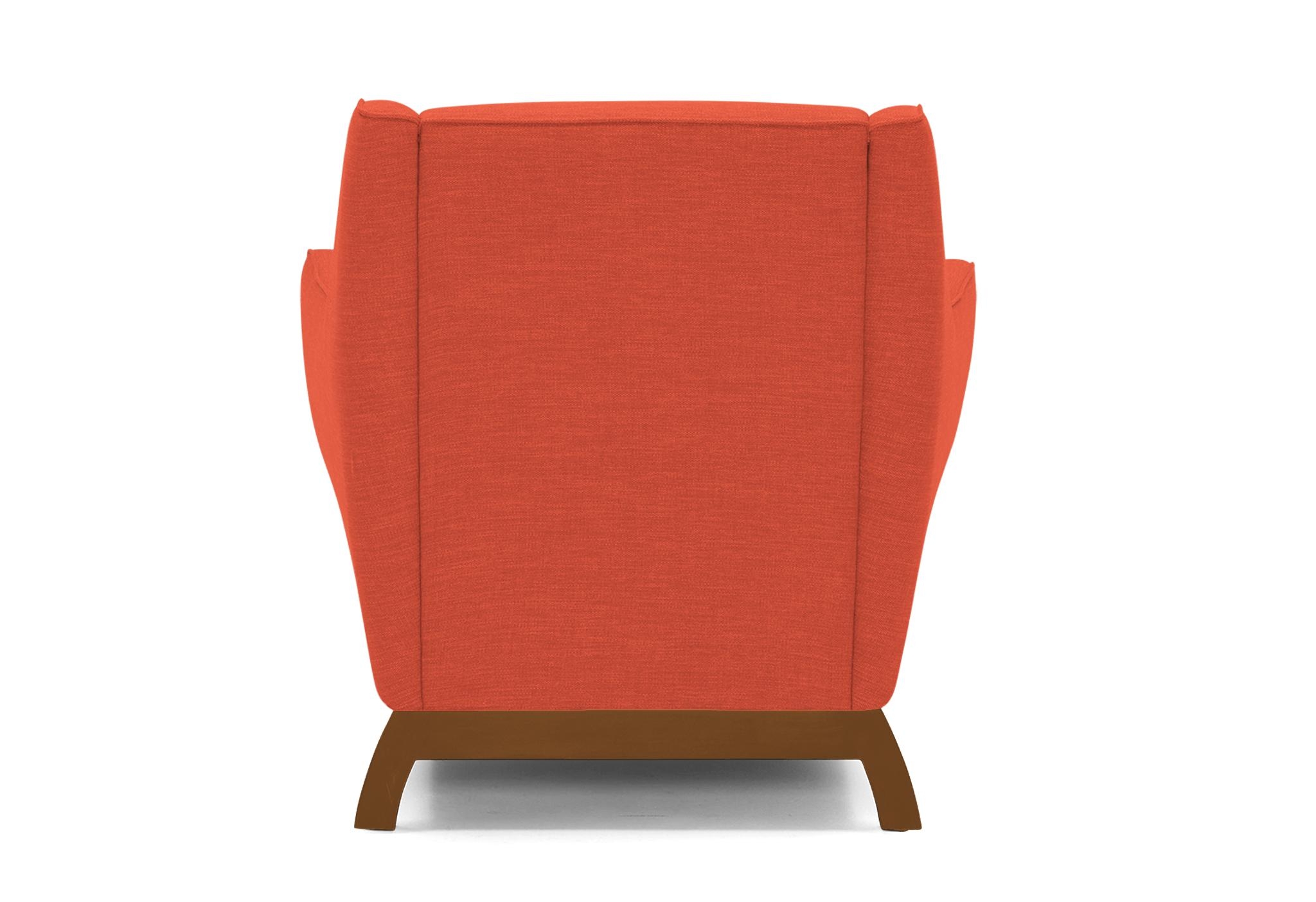 Orange Owen Mid Century Modern Chair - Key Largo Coral - Mocha - Image 4