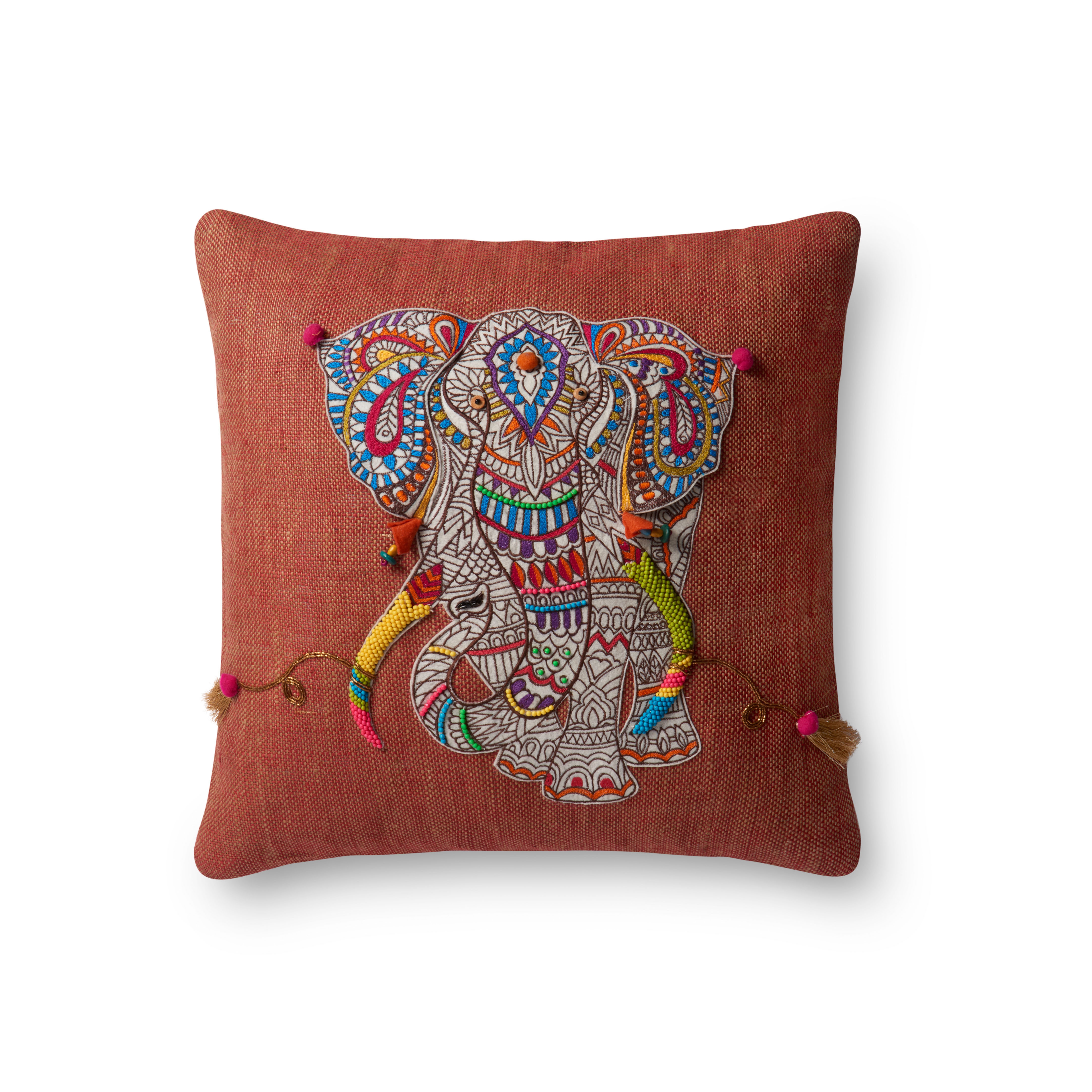 Loloi Pillows Rust / Multi 18" x 18" Cover Only - Image 0