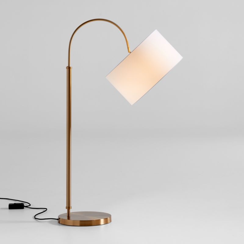 Petite Brass Adjustable Arc Floor Lamp - Image 2