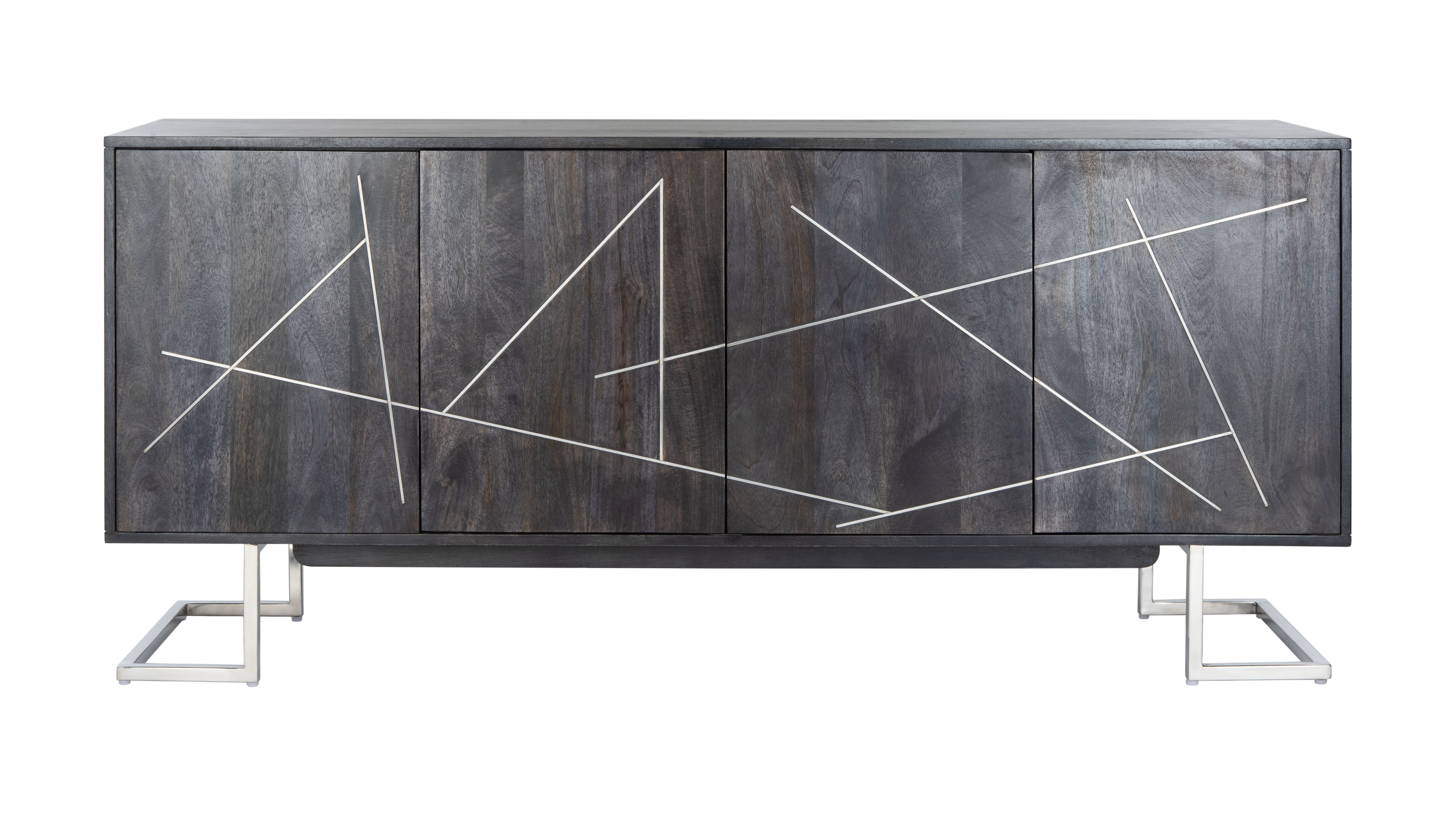 Penn Geometric 4 Door Sideboard - Black/Silver - Arlo Home - Image 0