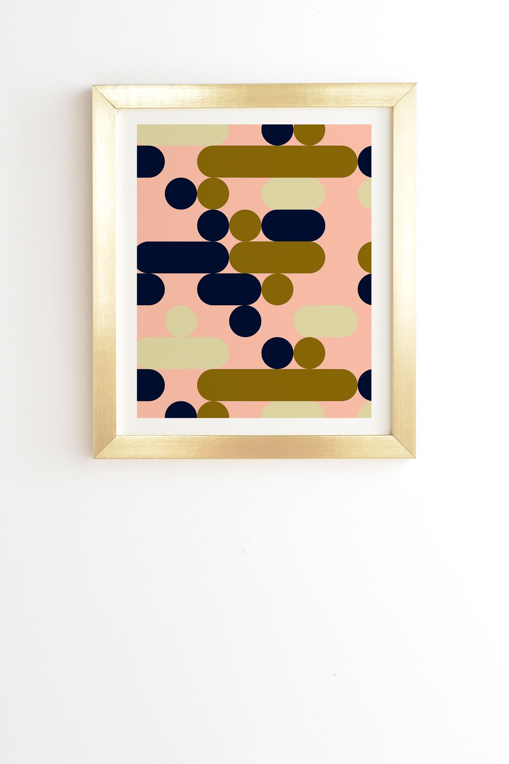 Marta Barragan Camarasa Modern pink geometry Gold Framed Wall Art - 20" x 20" - Image 0