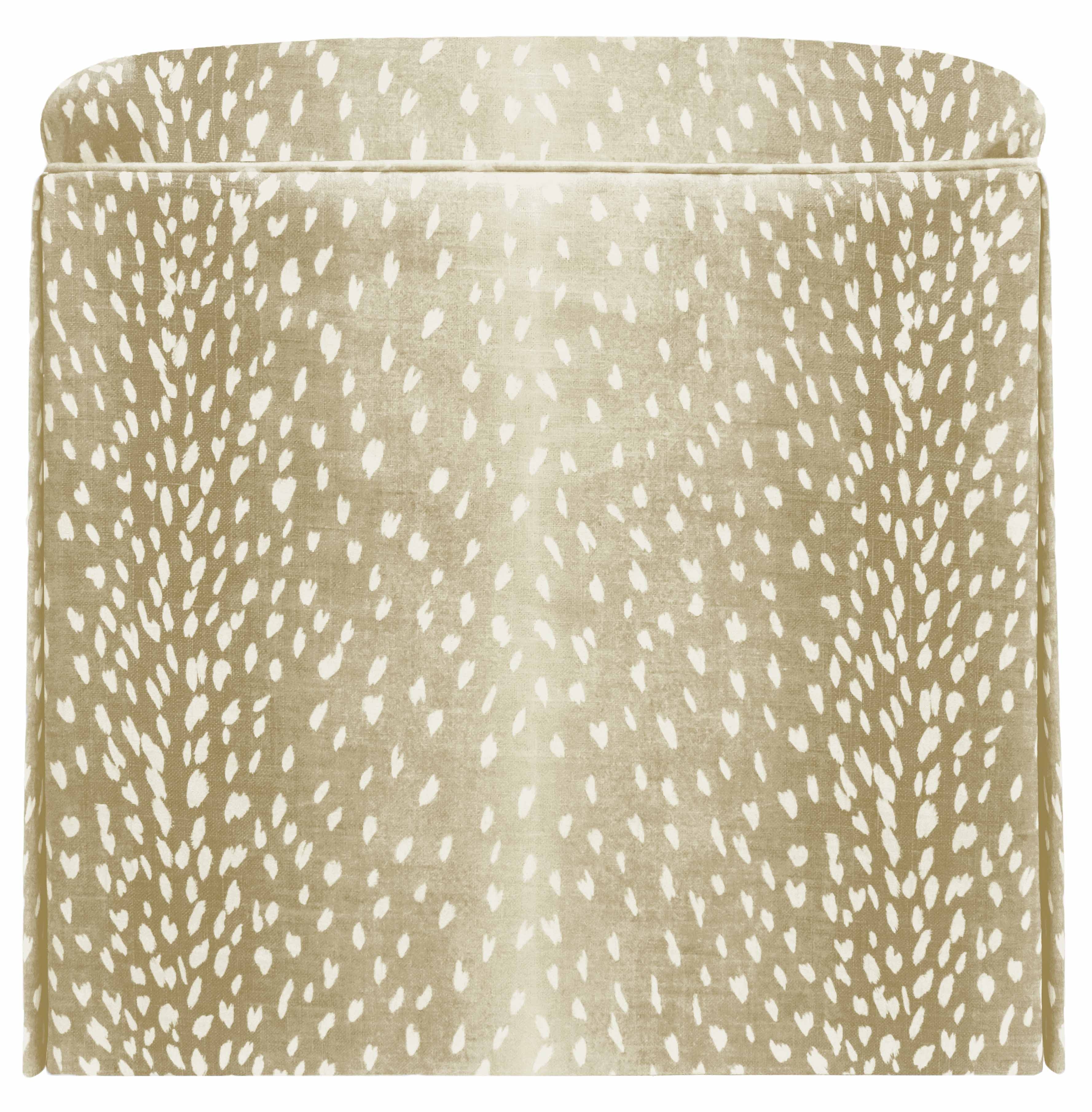 THE SKIRTED OTTOMAN :: ANTELOPE LINEN PRINT // NATURAL - BY THE YARD - Image 0