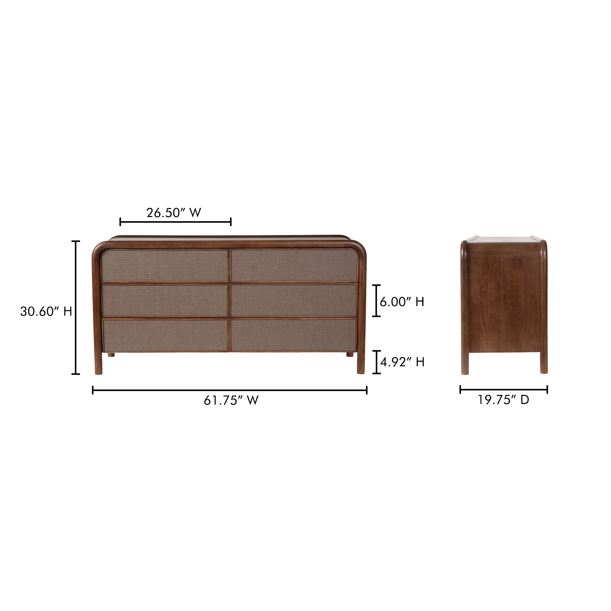 Rye 6 Drawer Dresser Warm Brown - Image 10