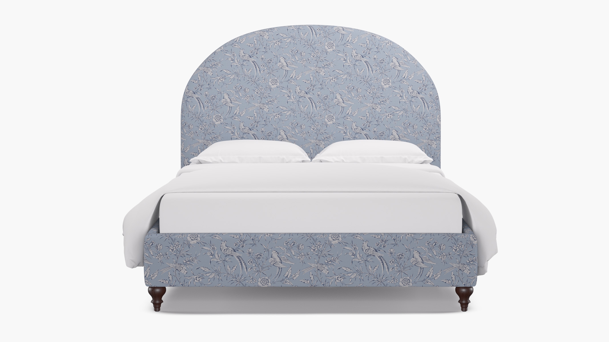 Demilune Bed, Blue Aviary, Espresso Traditional Turned Leg, King - Image 0