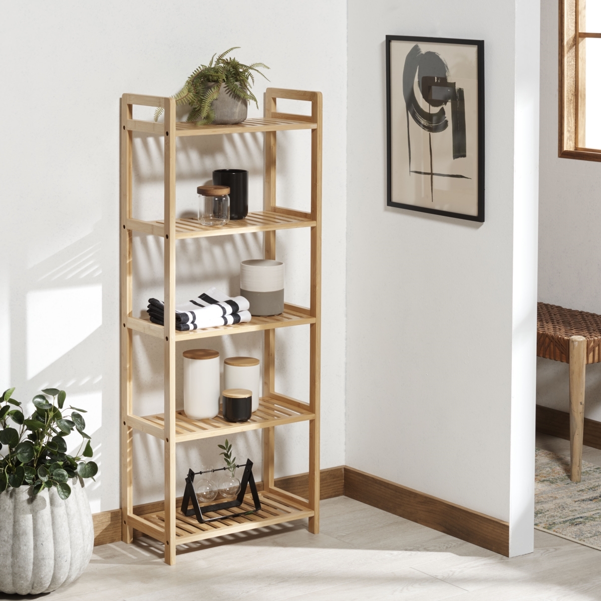Frigga 5 Tier Shelf - Natural - Safavieh - Image 1