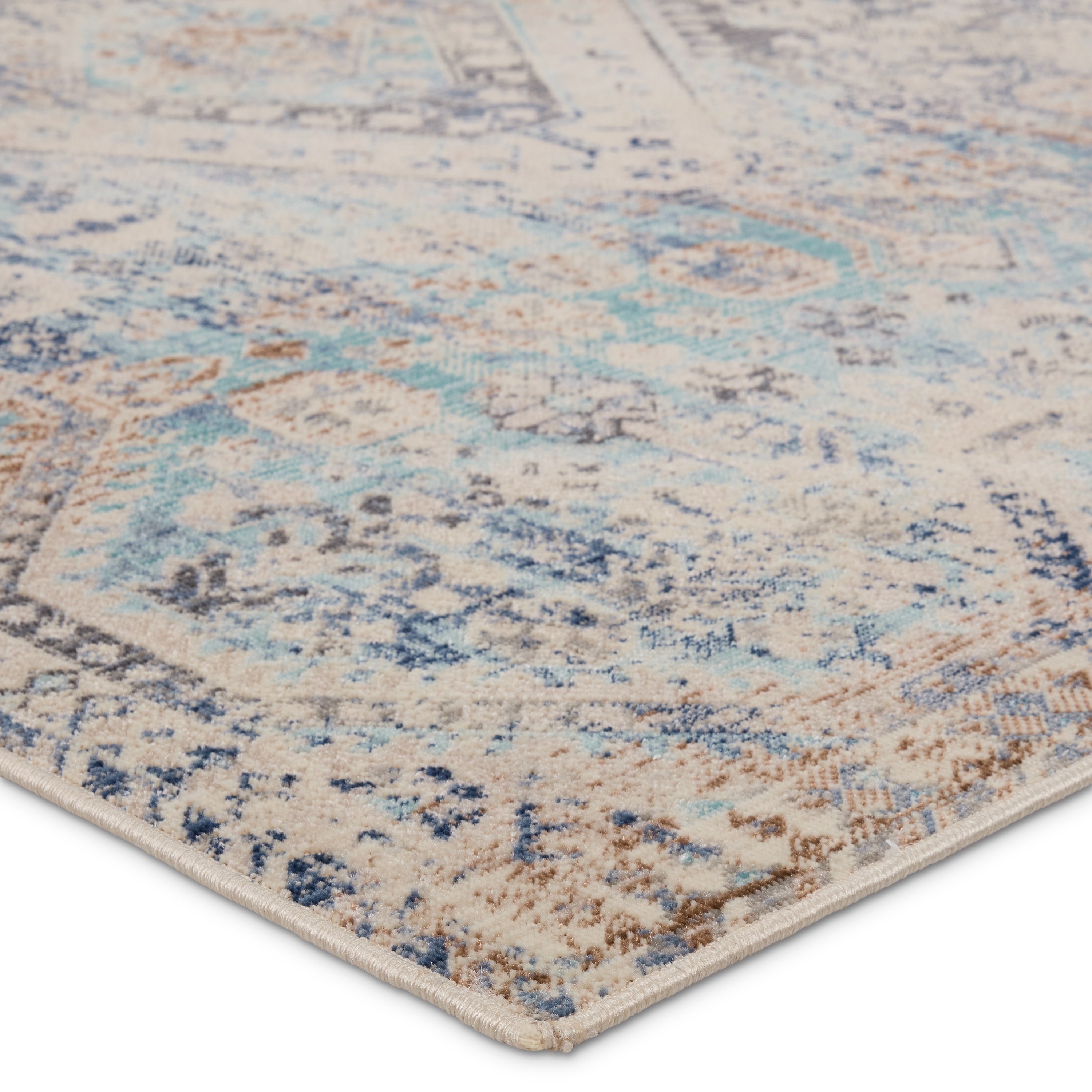 Vibe by Marquess Indoor/Outdoor Medallion Blue/ Gray Area Rug (9'X12') - Image 1