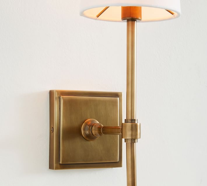 Pearson Shade Sconce, Tumbled Brass - Image 1