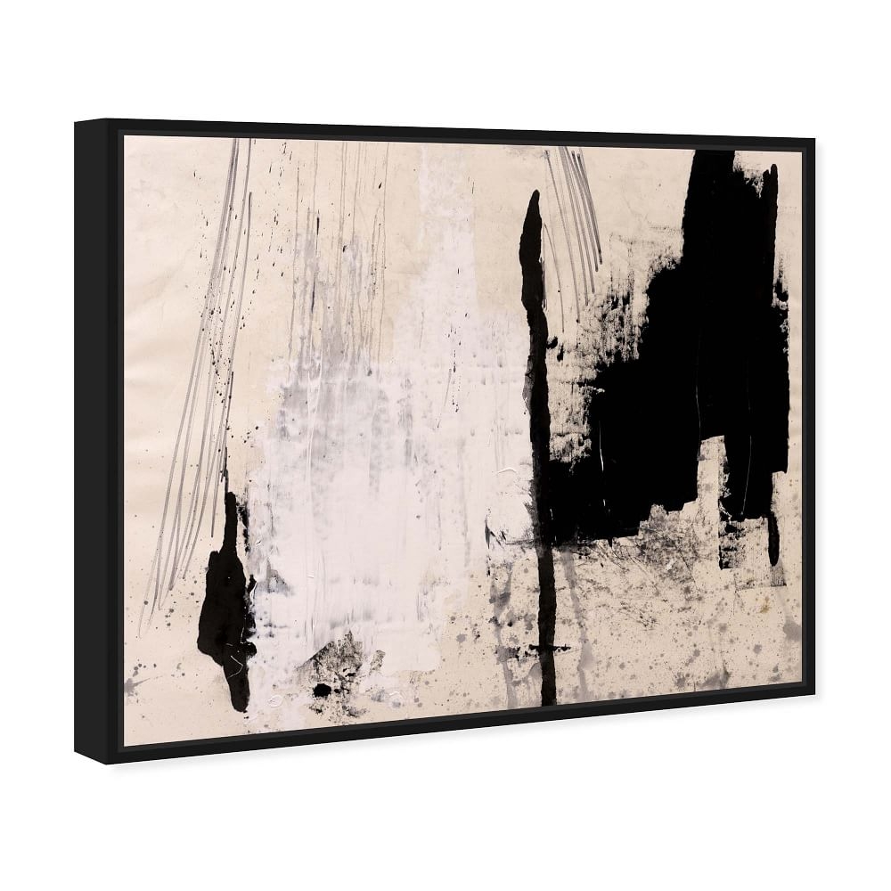 'Cascading Shade' Abstract Wall Art, Black, 45" x 36" - Image 0