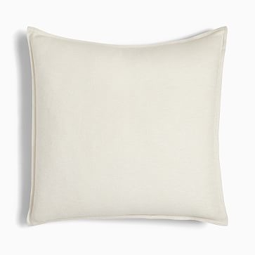 Flannel Herringbone Duvet, Euro Sham, Alabaster - Image 0