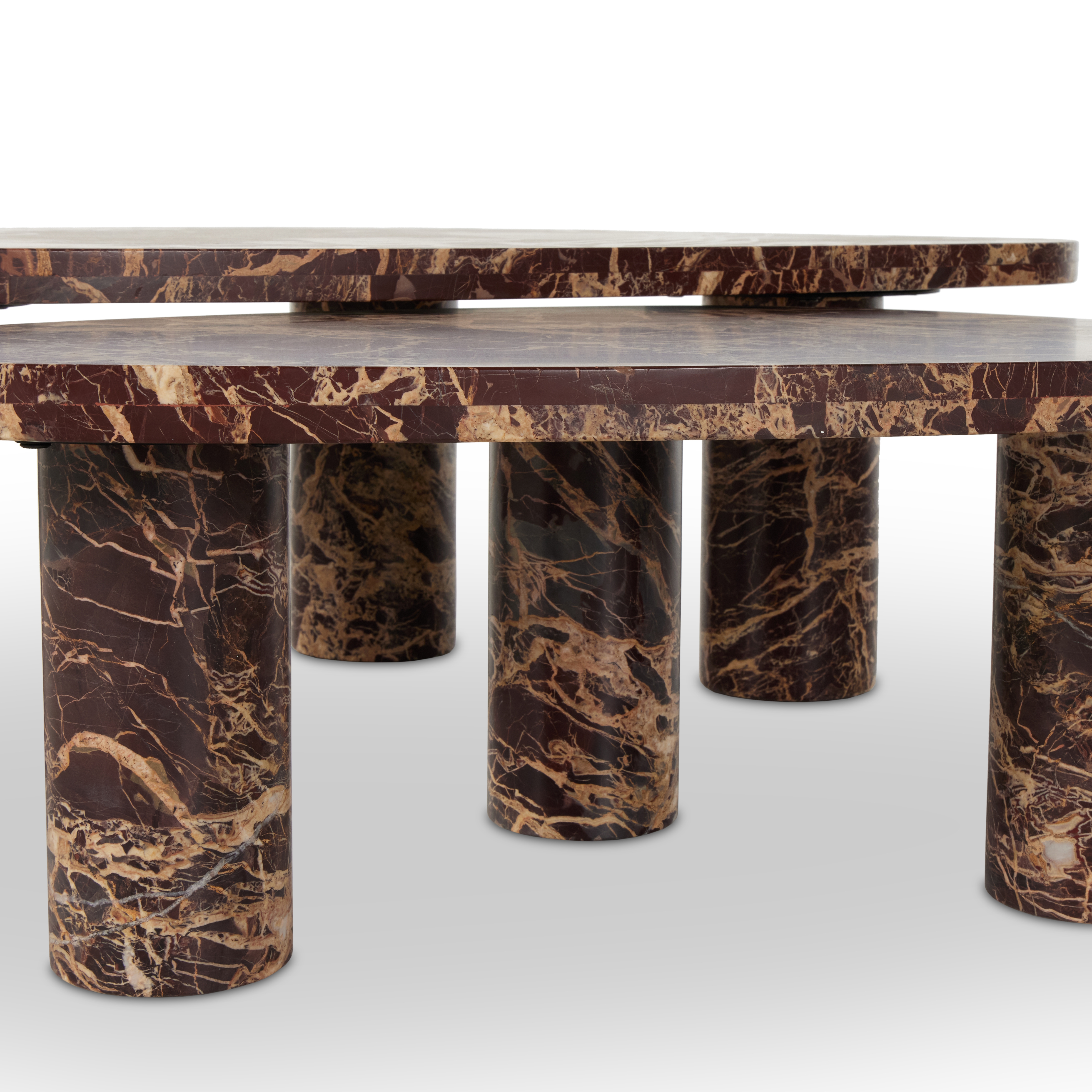 Zion Coffee Table Set-Merlot Marble - Image 7