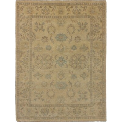 One-of-a-Kind Sevier Hand-Knotted Light Khaki 5'2" x 6'11" Wool Area Rug - Image 0