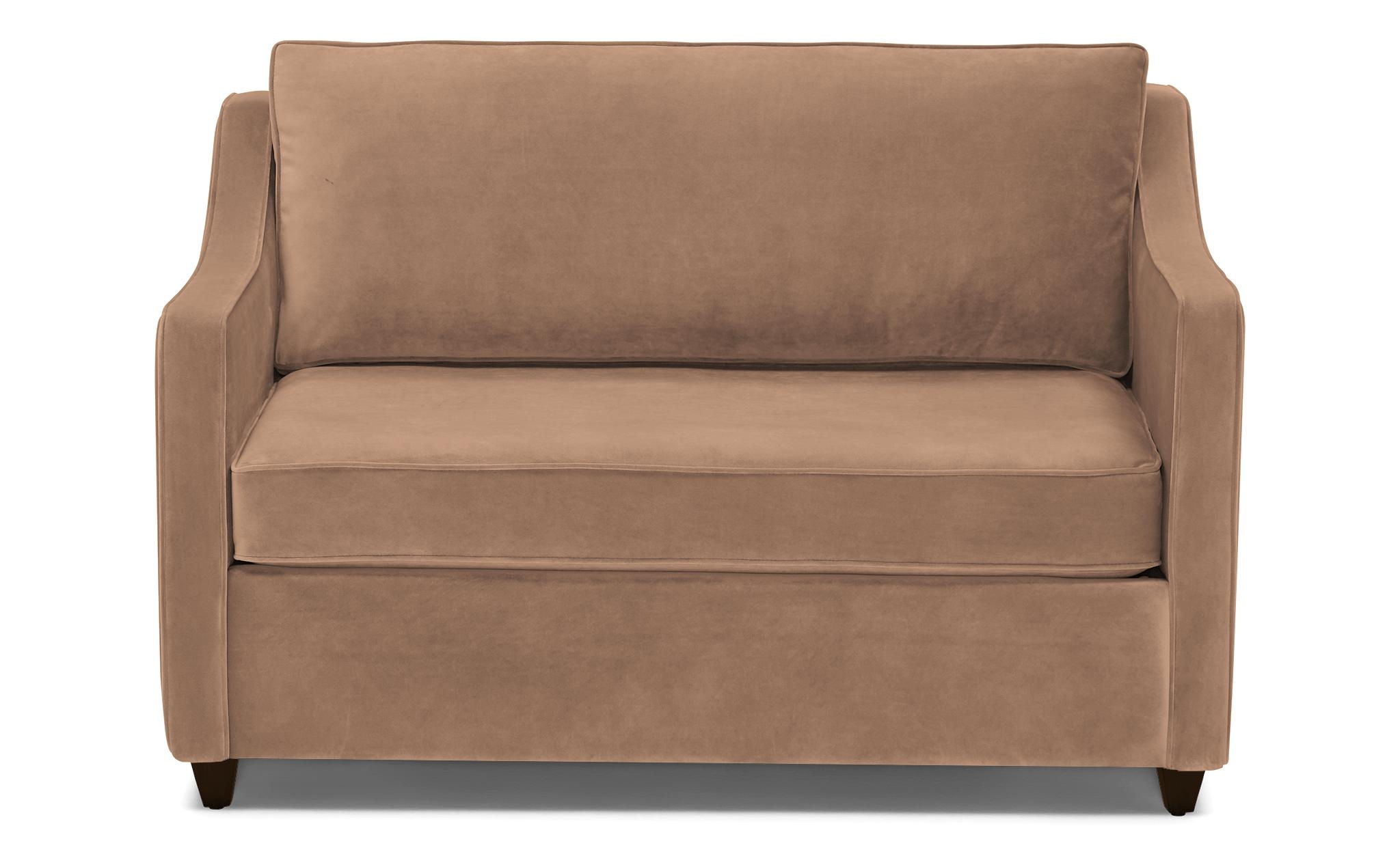 Pink Brooks Mid Century Modern Twin Sleeper Sofa - Royale Blush - Mocha - Image 0