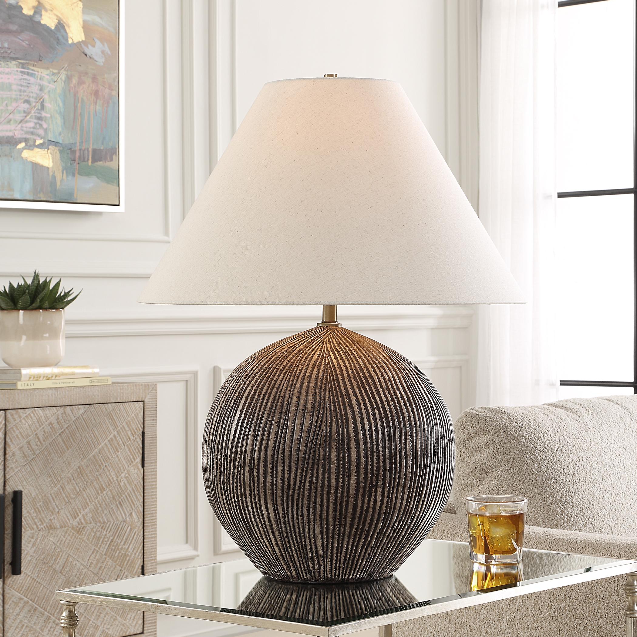 Sayre Dark Brown Table Lamp - Image 1