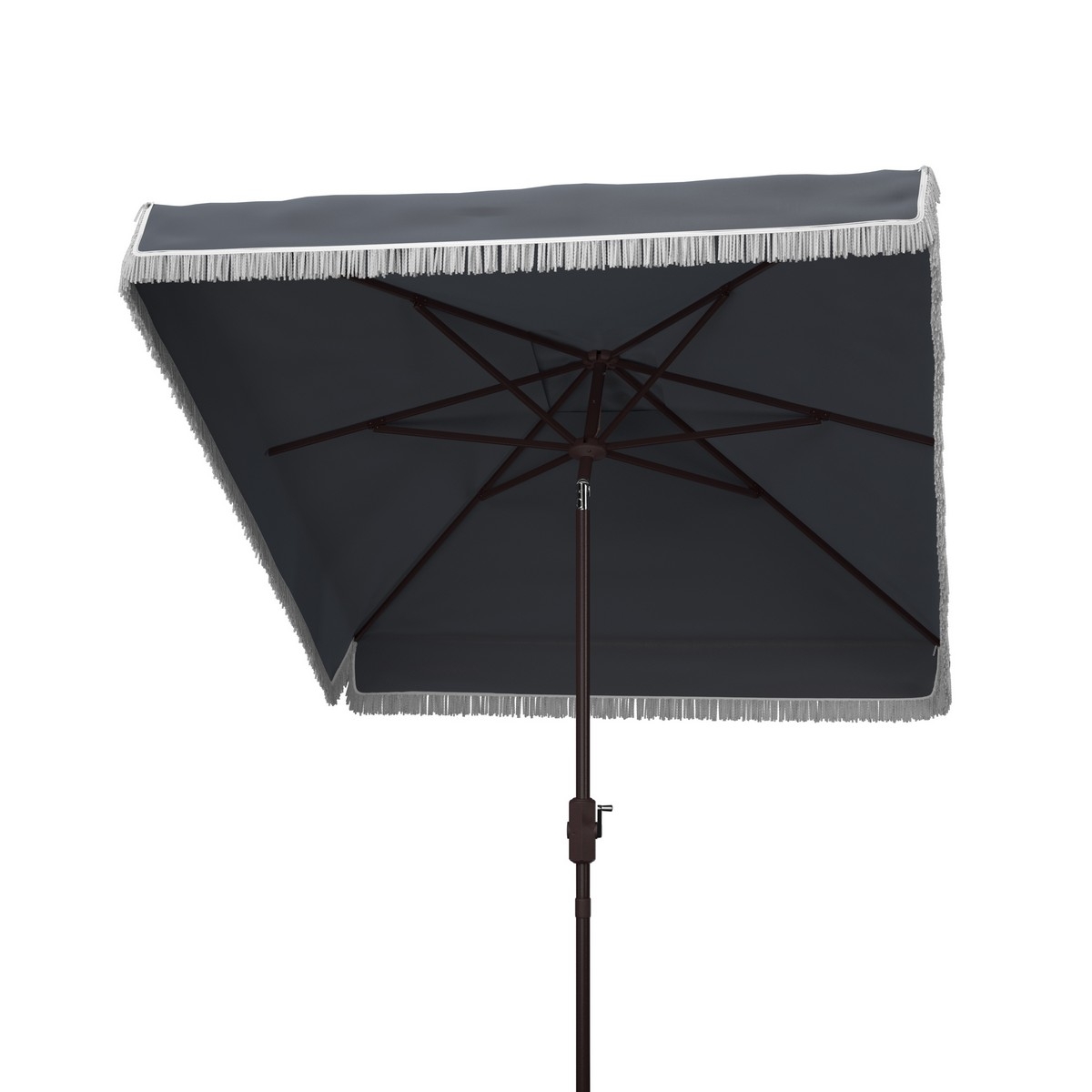 Milan 7.5' Square Umbrella - Navy/White - Safavieh - Image 3