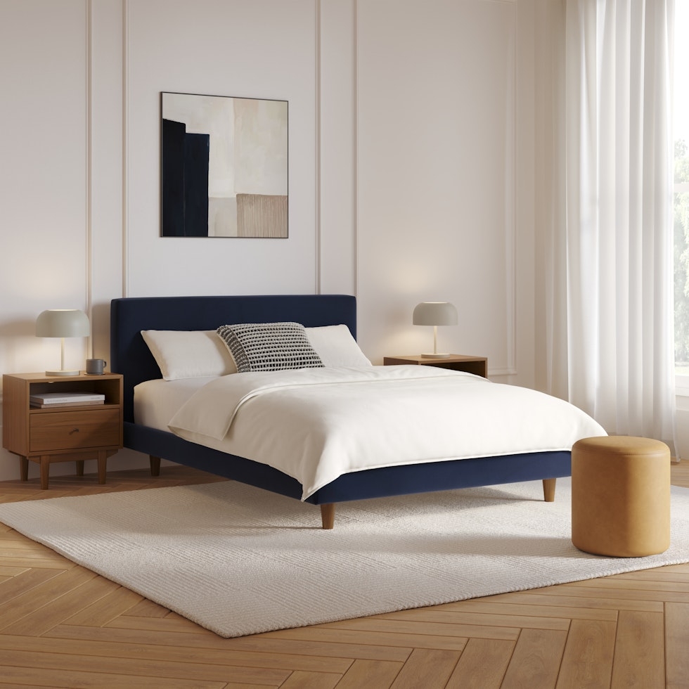 Tessu Full Low Profile Velvet Bed - Hale Ink - Image 1