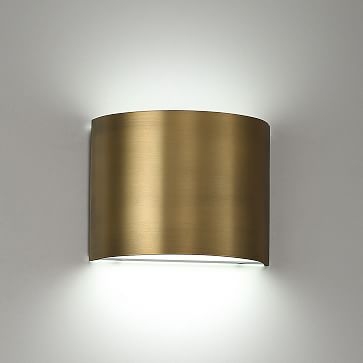 curved metal LED sconce 7", White - Image 1